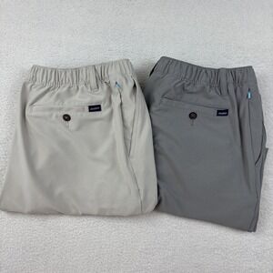 LOT OF 2: CHUBBIES Mens 'Everywear Performance Pants' XL Khaki/Gray Chino Casual